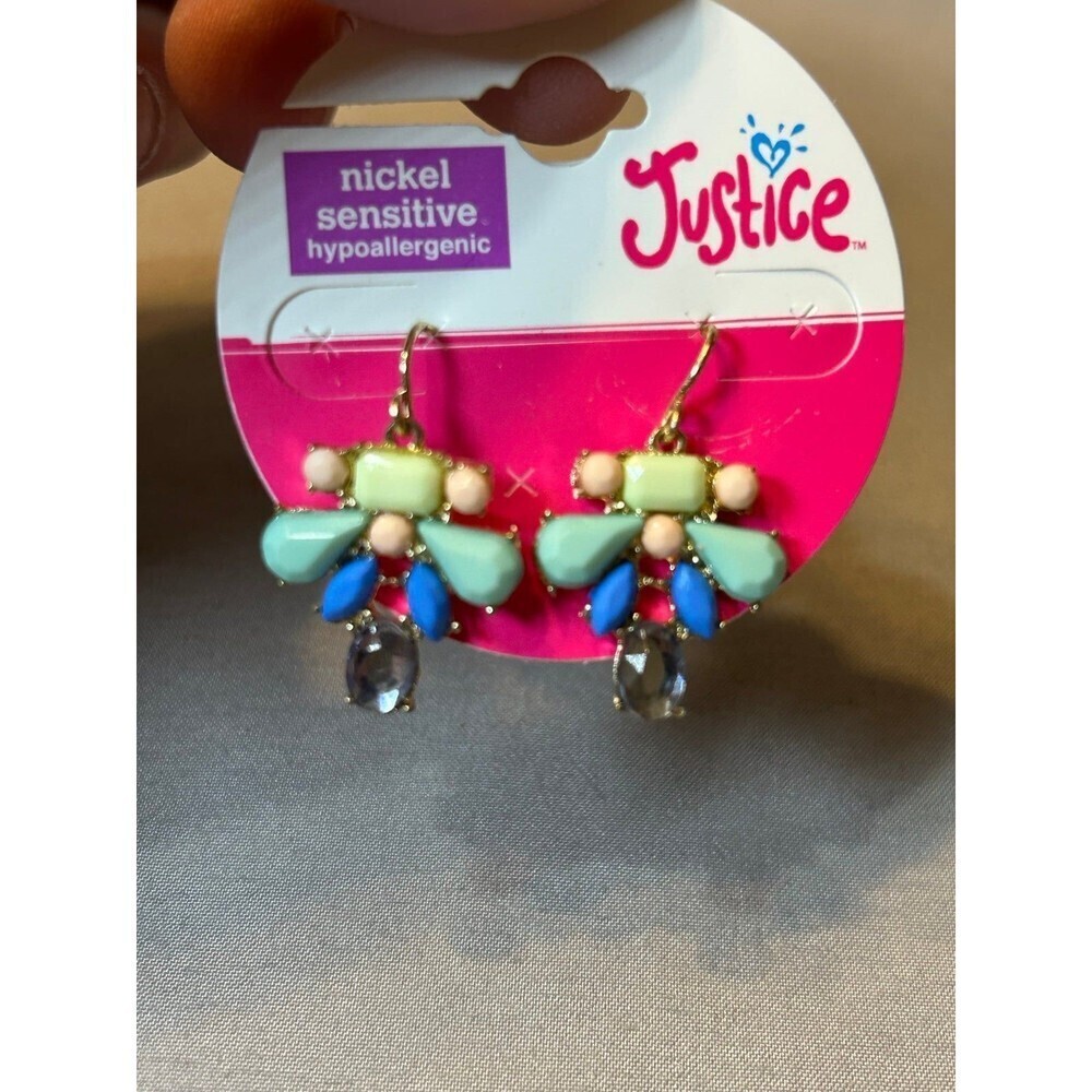 Justice Girls Dangle Earrings Nickel Free - Picture 2 of 3